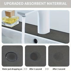 Silicone Drain Mat Kitchen Faucet Sink Splash Guard Beige Rubber