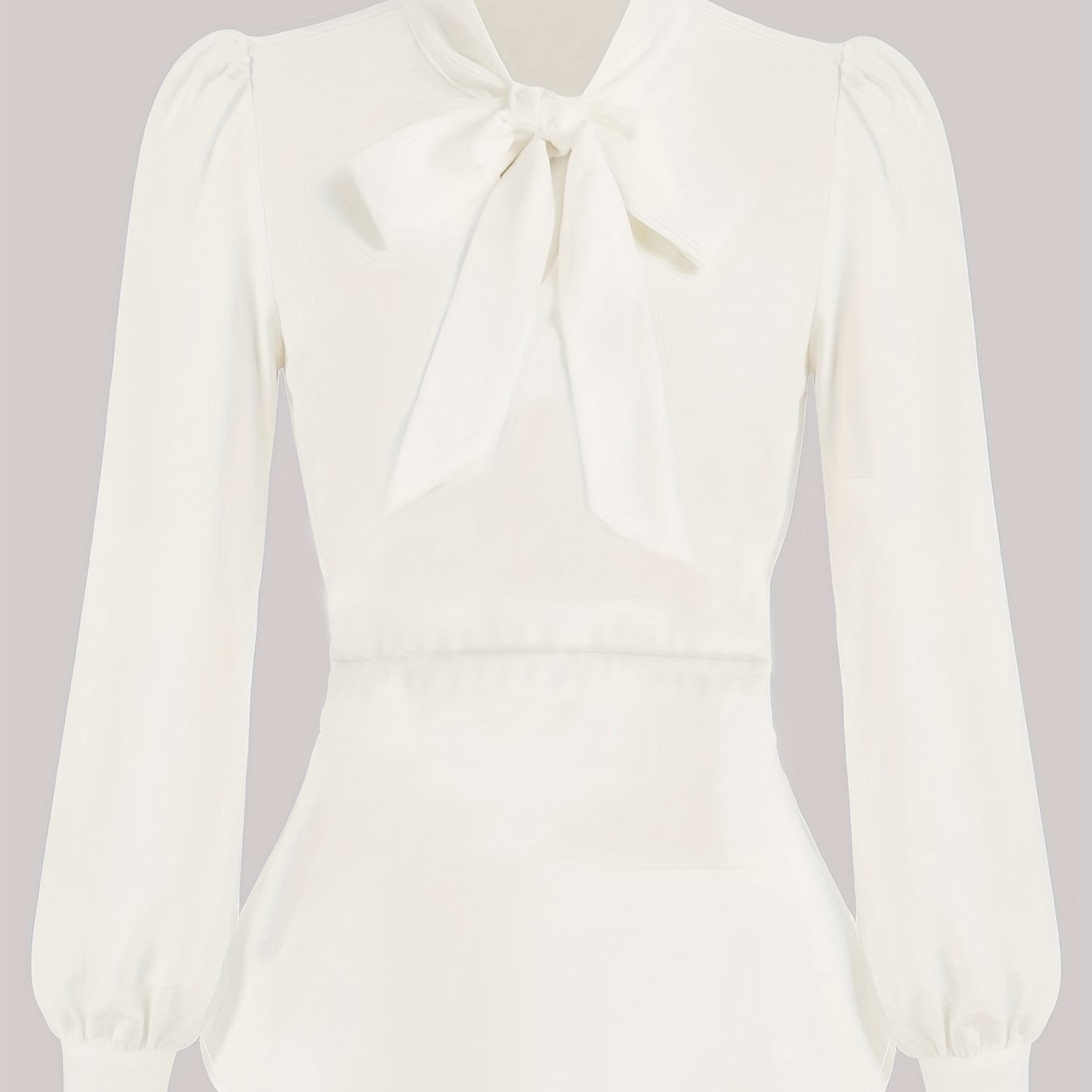  Tie Neck Peplum Shirt Top