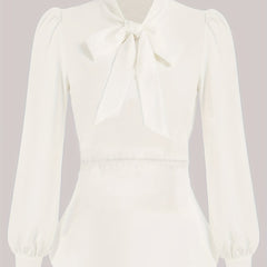 Tie Neck Peplum Shirt Top