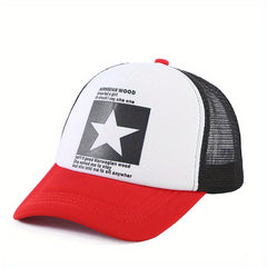 5 Pointed Star Graphic Mesh Baseball Cap Summer Caps