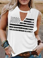  Independence Casual Tank Top Women's Plus Flag Print