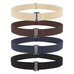 No Show Stretch Belt Invisible Elastic Web Strap Flat Buckle Jeans Pants Dresses