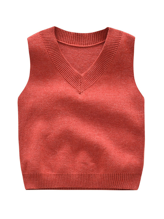 Boys Knit V neck Sweater Vest for Autumn