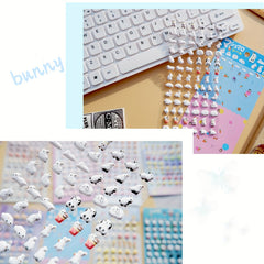 3D Little Rabbit Tropical Fish Alpaca Sticker
