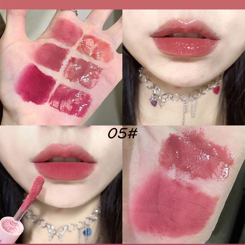 Double Ended Lustrous & Matte Lip Glaze, Translucent Lip Tint - 6 Colors