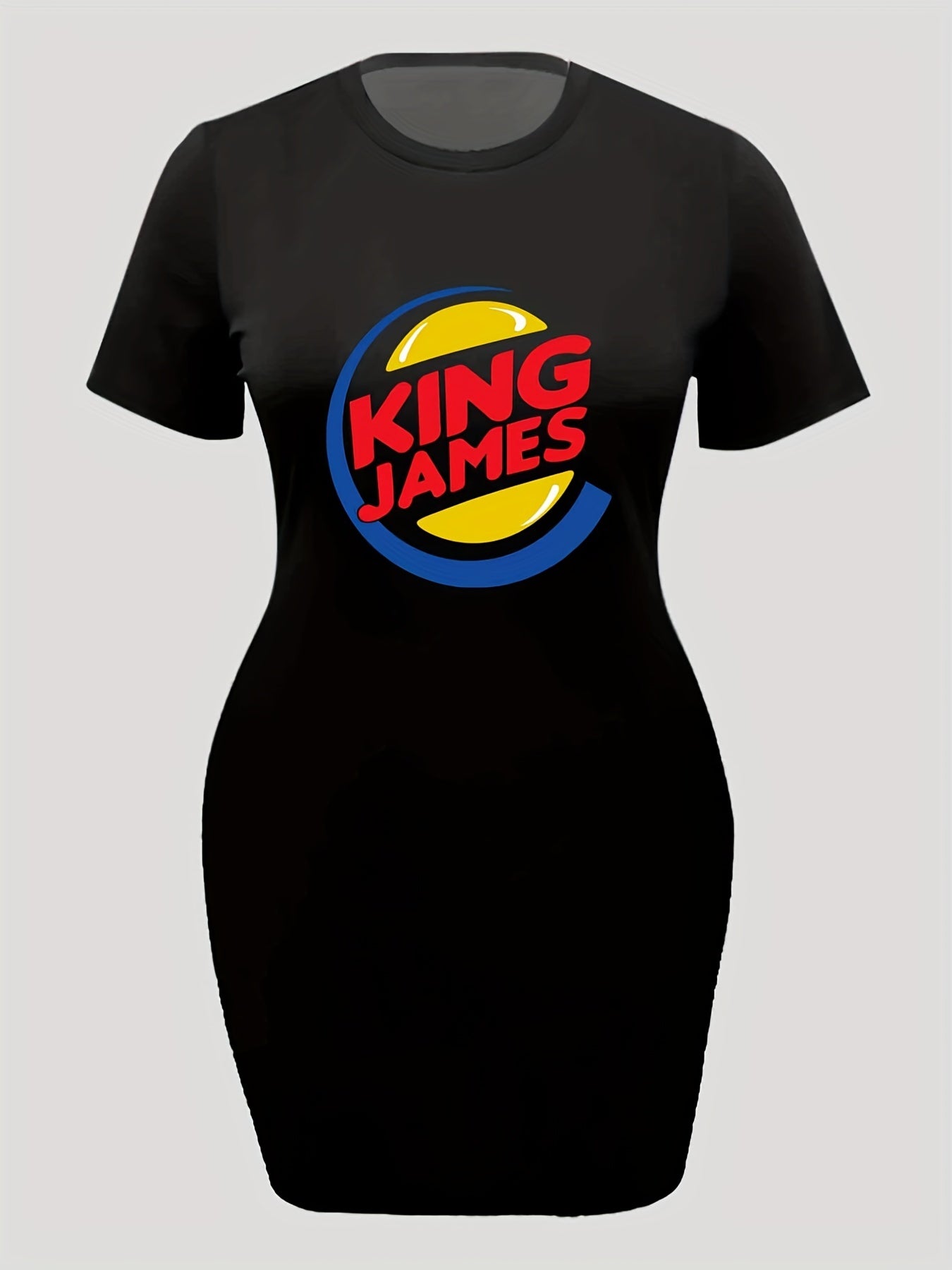  Colorblock Art Letter Print Dress