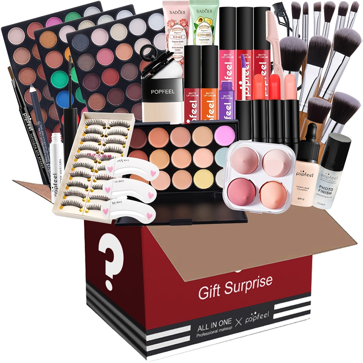 Makeup Gift Set Face Eye Lip Hand Cosmetics With Matching Makeup Tools