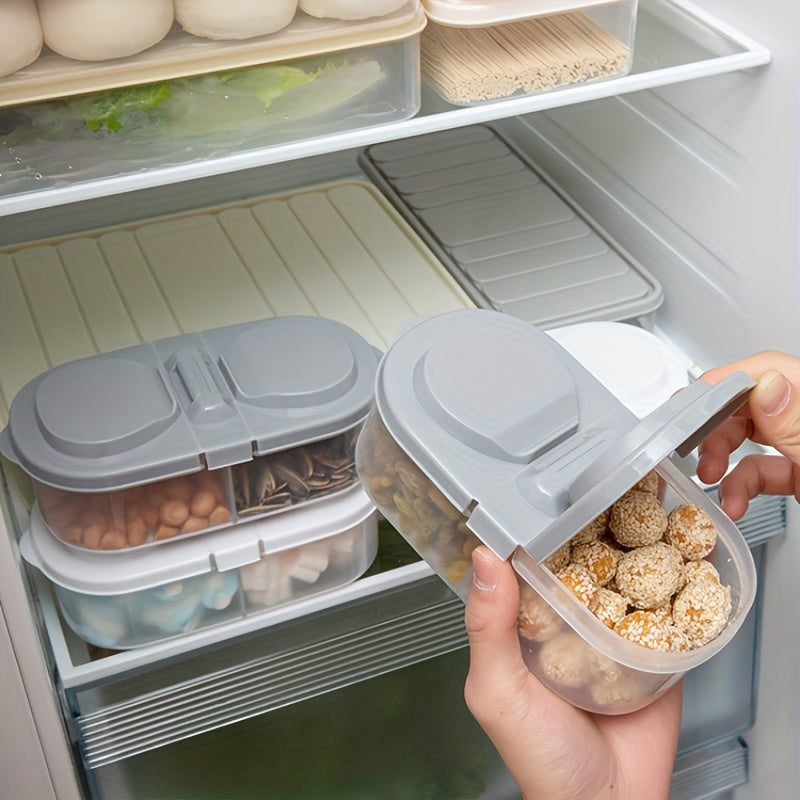 2pcs Fruit Storage Box Double Grids Household Food Container