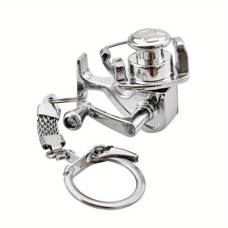 Metal Fishing Reel Keychain for Men - Perfect Gift for Fishermen