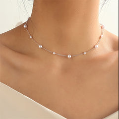 Pearl Chain Necklace Delicate Jewelry Party Decor For Women Girls Gift