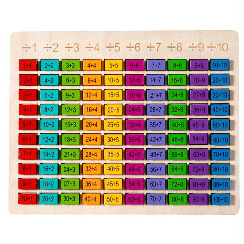 Wooden Math Practice Toy for Kids Educational Puzzle with Numbered Blocks
