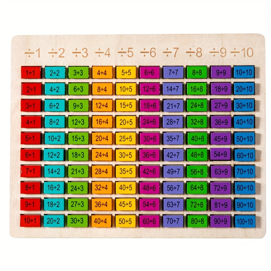 Wooden Math Practice Toy for Kids Educational Puzzle with Numbered Blocks