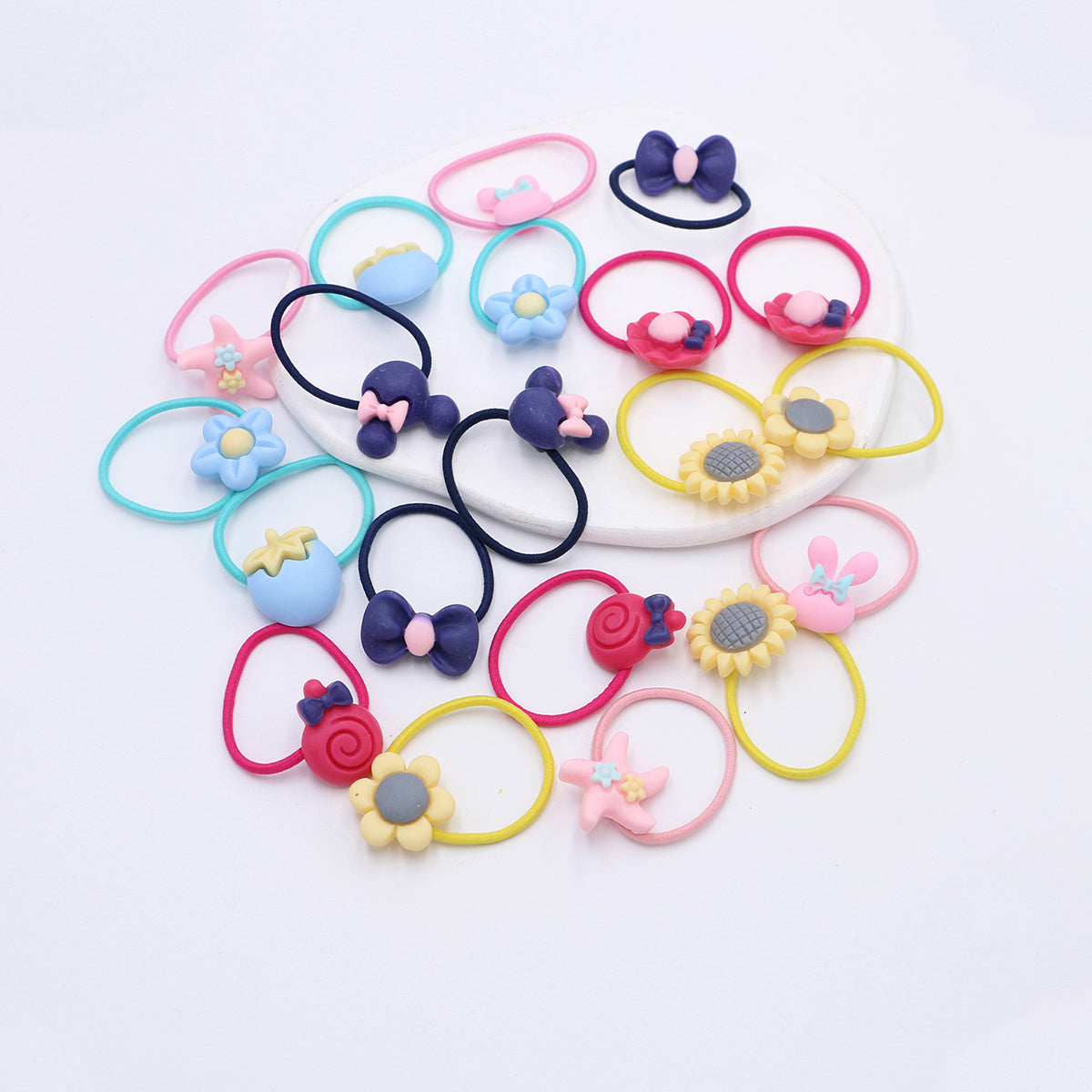20pcs Children's Hair Ties Rubber Bands for Girls' Accessories