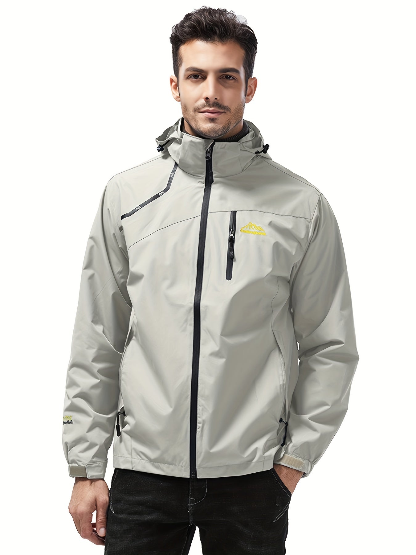 Men's Casual Zip Up Windbreaker Jacket For Outdoor Activities
