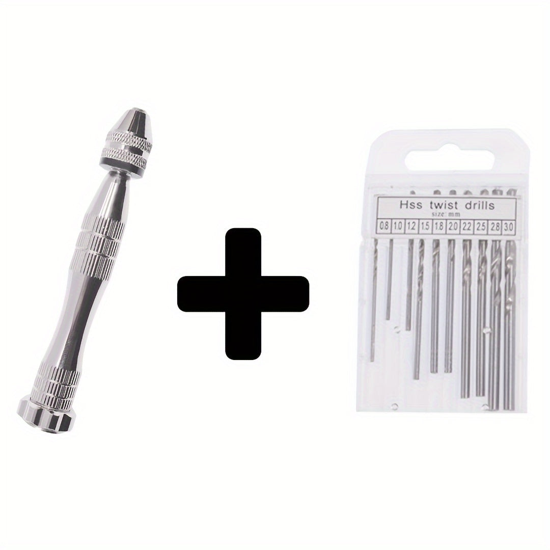 Pin Vise Hand Drill 10pcs Bit Drill Press Vise 210 PCS Keychain Supplies