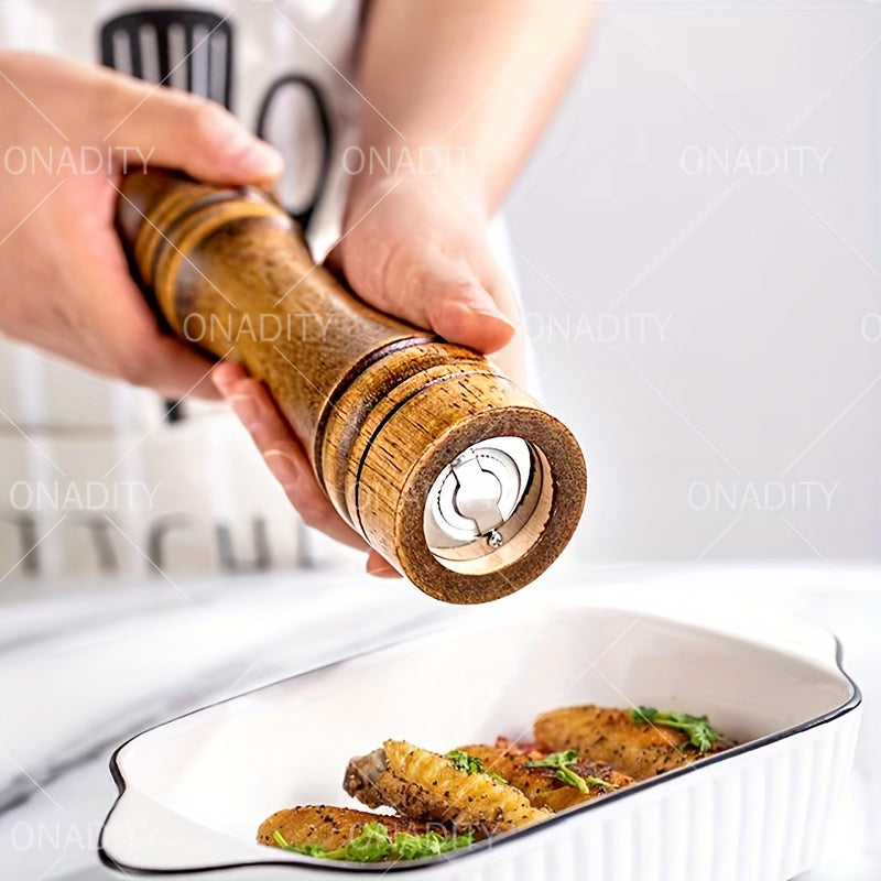 Wooden Pepper Grinder Manual Spice Mill Reusable Bottle BBQ