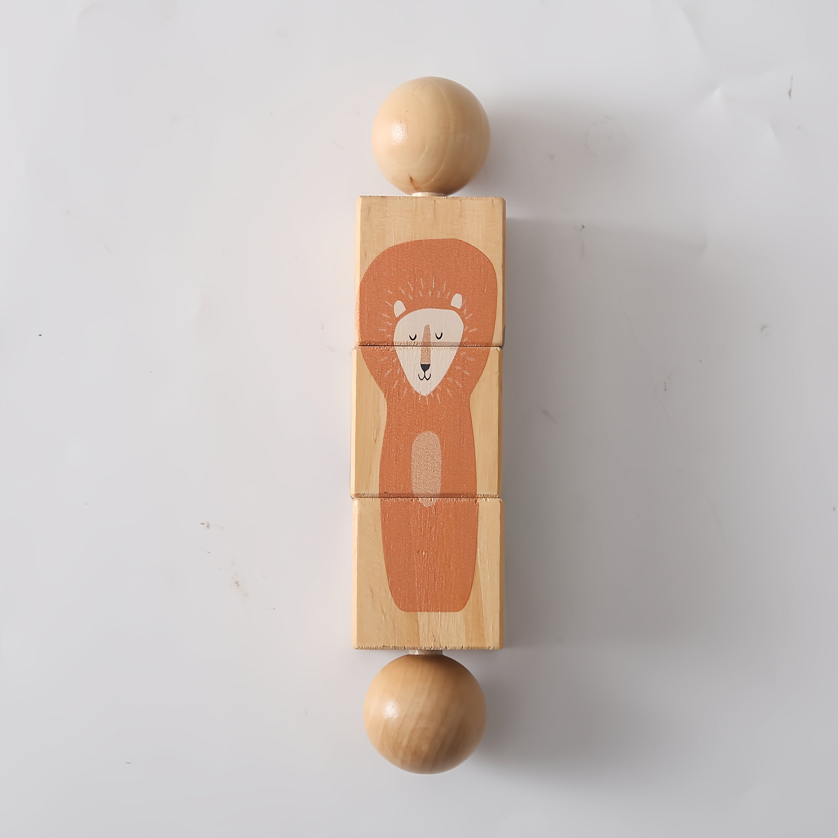 Colorful Wooden Animal Shape Matching Puzzle with Rotating Rattle