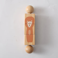 Colorful Wooden Animal Shape Matching Puzzle with Rotating Rattle