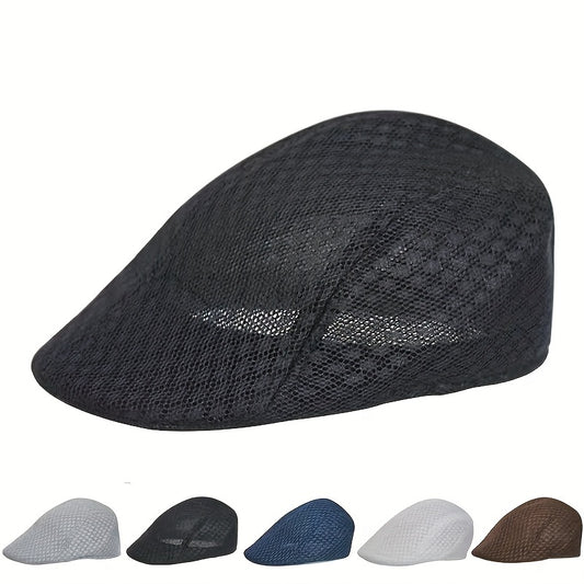 Men's Mesh Beret Hat Summer Breathable Hat