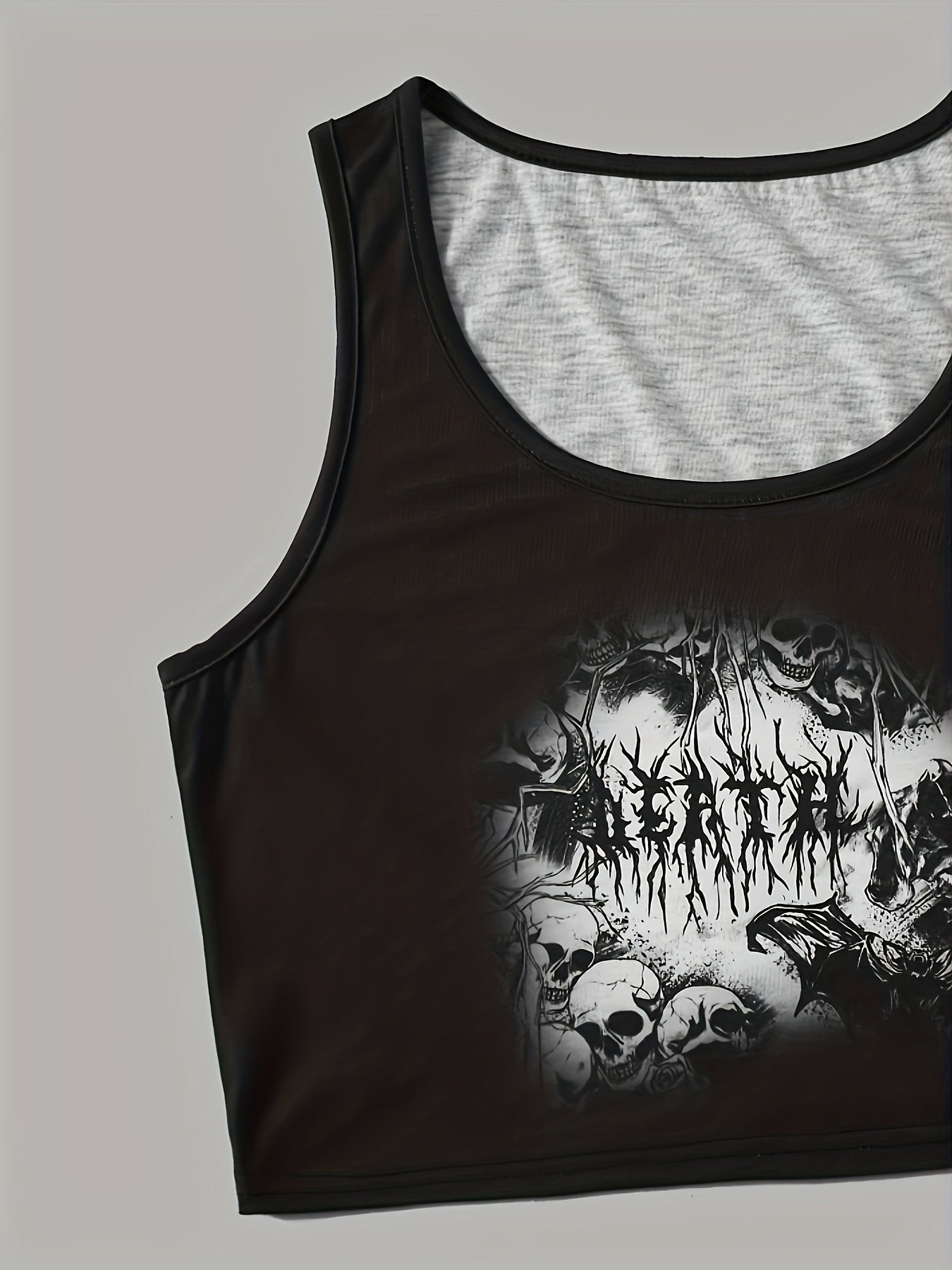 Skull Print Halloween Lounge Set Tank Top & Shorts Women's Loungewear