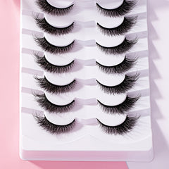 7 Pairs Cat Eye Lashes 3D Winged End Eye Elongated Eyelashes