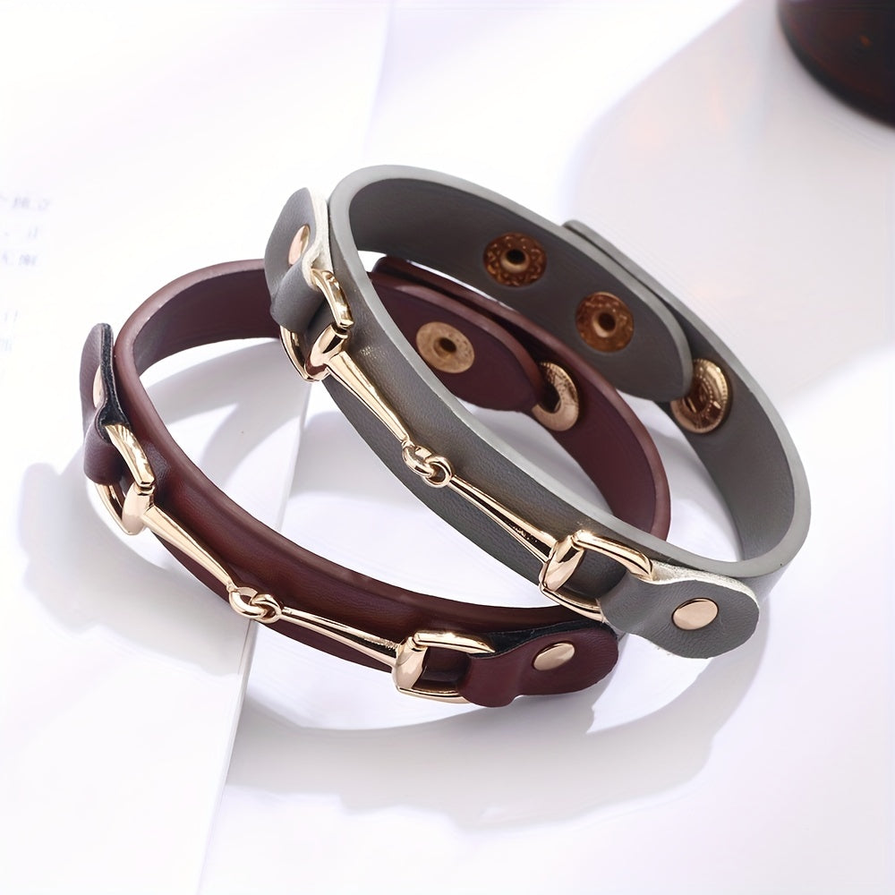 Adjustable Horseshoe Buckle Bracelet Unisex Jewelry