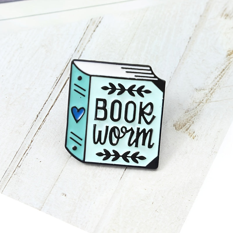 Bookworm Zinc Alloy Brooch For Birthday Gift