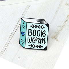 Bookworm Zinc Alloy Brooch For Birthday Gift