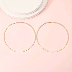 Exaggerated Big Circle Hoop Earrings Retro Hip Hop Style Alloy Jewelry