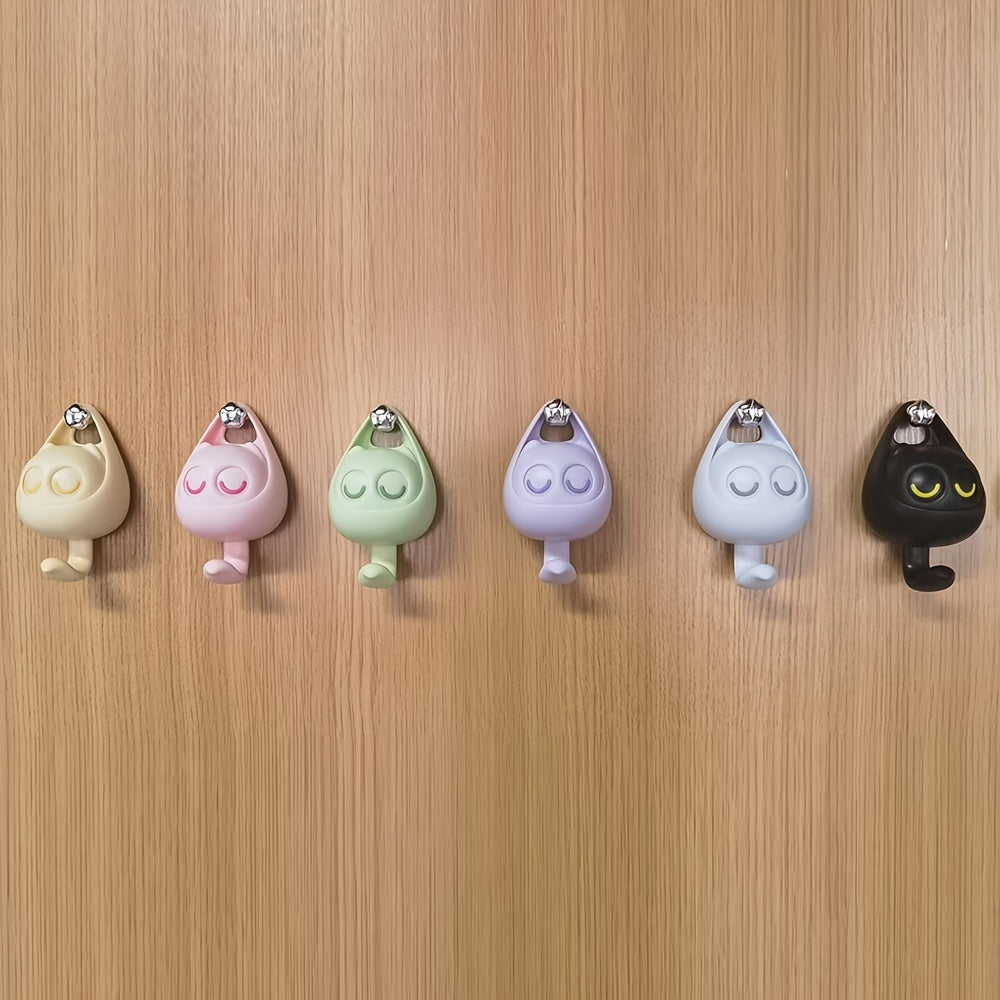 Cartoon Cat Hook Macaron Punch Strong Coat Storage Hook