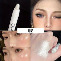 Glitter Highlighter Pen Waterproof Silver Diamond Brighten Eyeshadow Stick