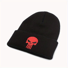 Skull Head Embroidery Double layer Thickened Woolen Hat
