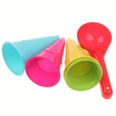 5 Pcs Ice Cream Cone Scoop Beach Toys Sand Kids Children