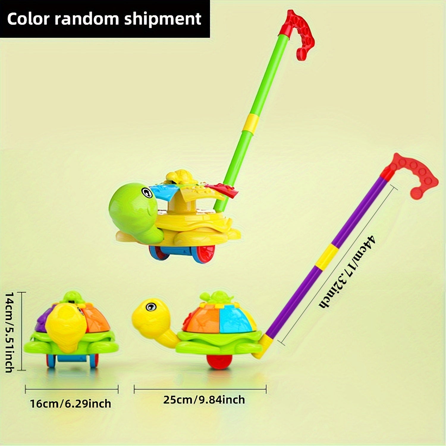 Interactive Turtle & Chick Push Along Toy Cart