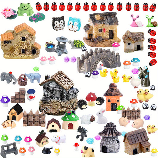 115 Pieces Fairy Garden Accessories Fairy Garden Kit Fairy Garden Animals Figuri