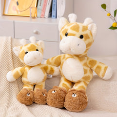 Large Giraffe Plush Toy - Brown & Spotted Cartoon Animal Stuffed Animal