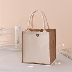 Linen Handbag Solid Gift Bag Versatile Shopping Bag