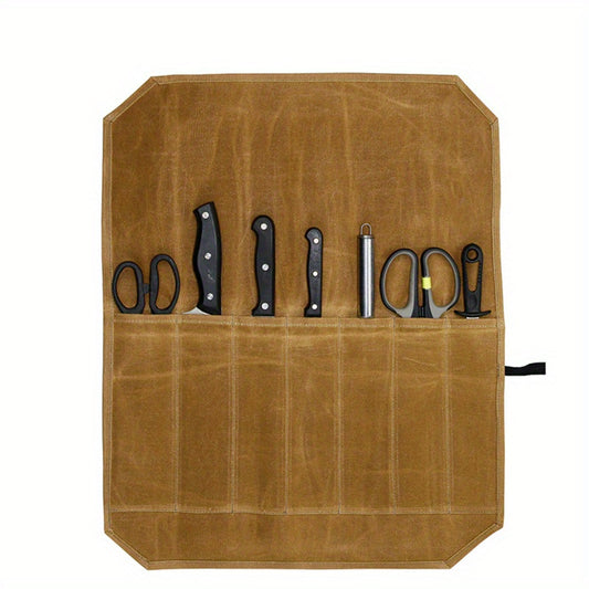 Outdoor Retro Over Wax Canvas Chef Storage Roll Bag