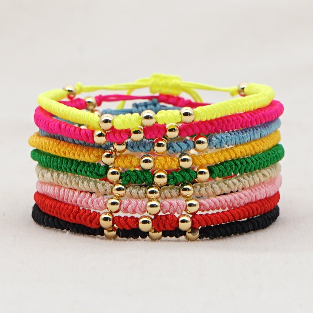 Golden Bead Bracelet For Women Ball Bracelet
