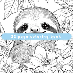 XF Sloth Coloring Book 22 Pages Adult Relaxation
