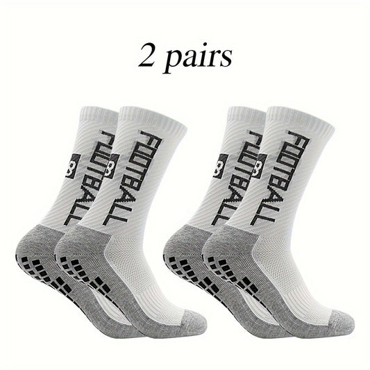 Non Slip Football Socks with Grip Pads, Breathable and Sweat-Absorbing
