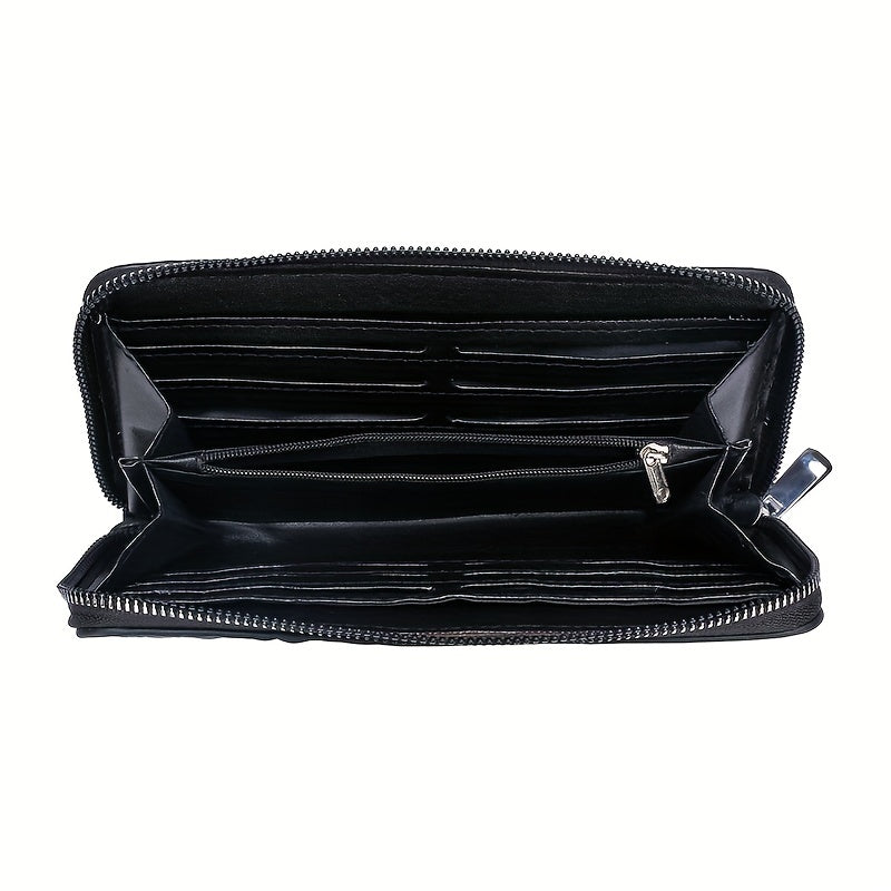 Men's Crocodile Pattern Clutch Bag Business Zipper Purse
