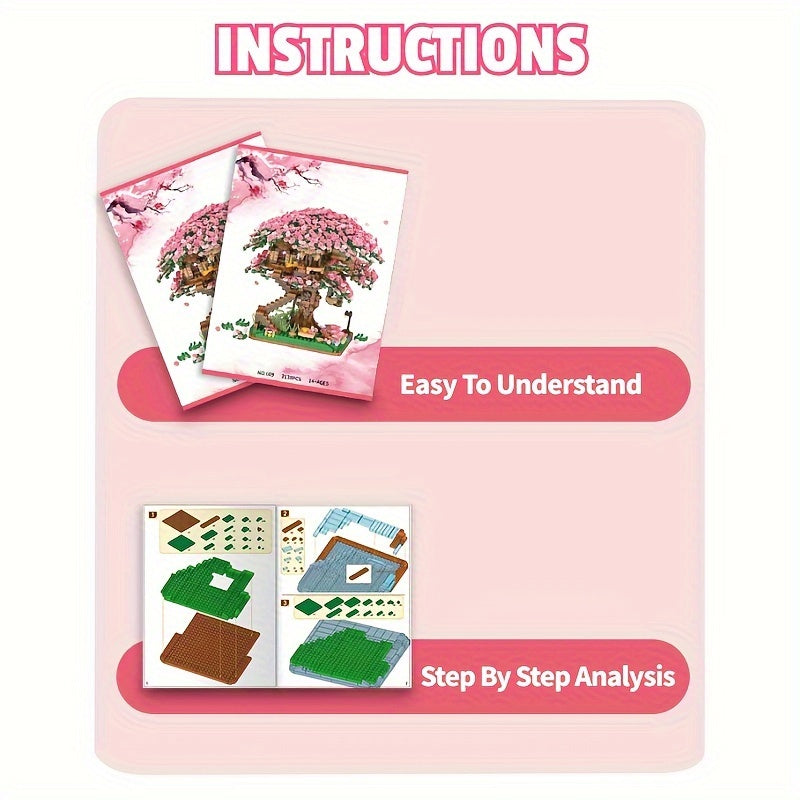 LITT LION Cherry Bonsai Tree Building Set - 2008pcs