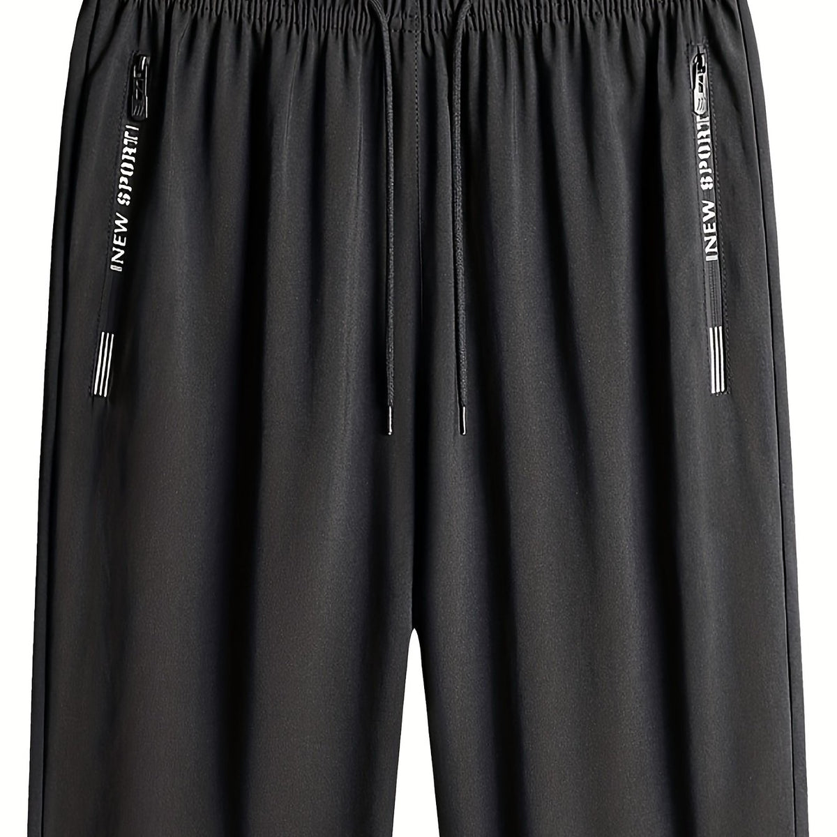 Men's Active Shorts with Zipper Pockets and Drawstring Waist