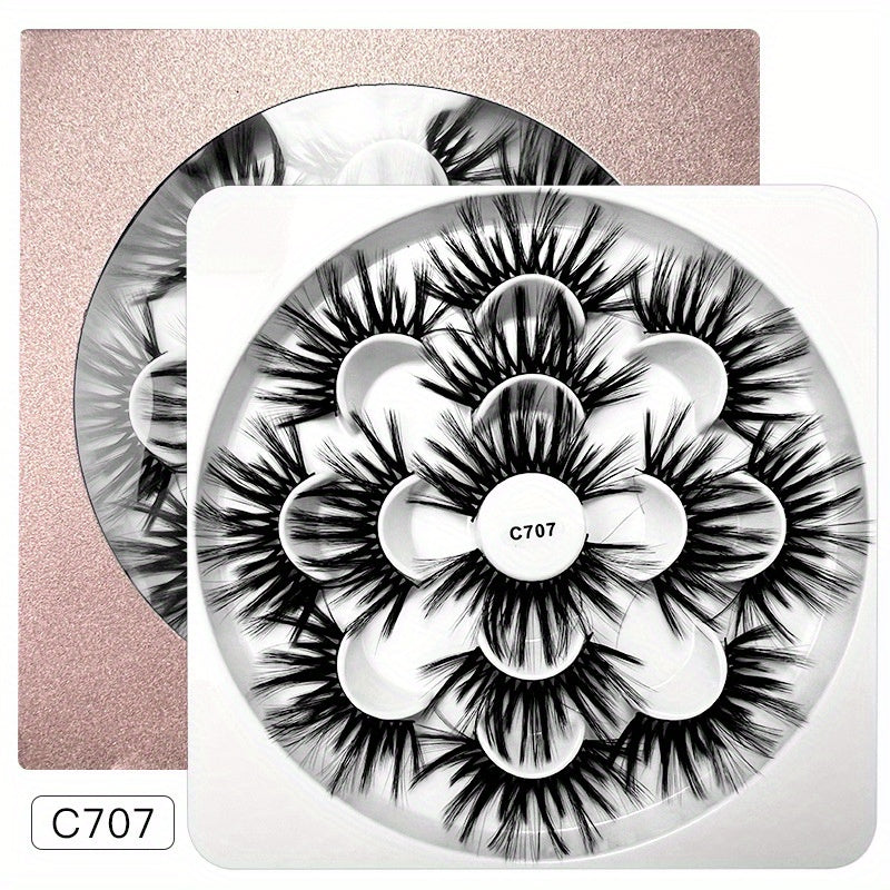 Fluffy 8D Faux Mink Lashes Natural Wispy Curly False Eyelashes