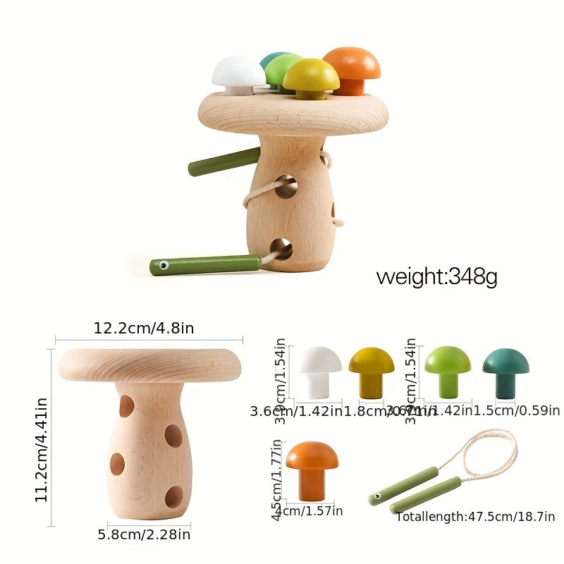 Educational Jenga Mushroom Teether for Babies