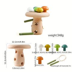 Educational Jenga Mushroom Teether for Babies