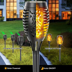 Solar Outdoor Halloween Torch Lights with Flickering Flame Effect