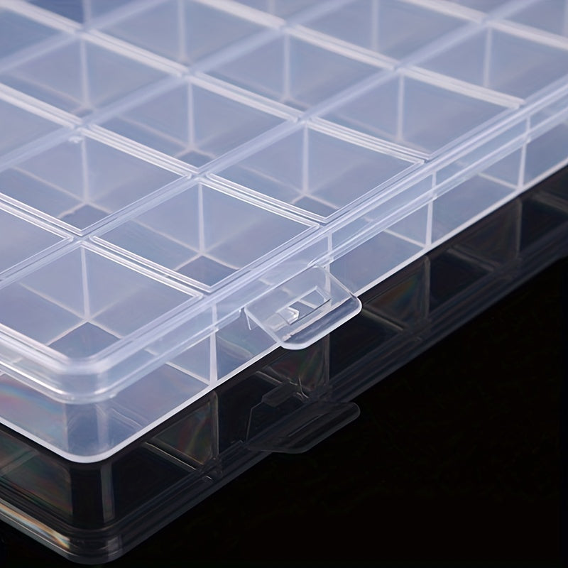 Rectangle Plastic Jewelry Box 28 Grids Compartment Storage Organizer