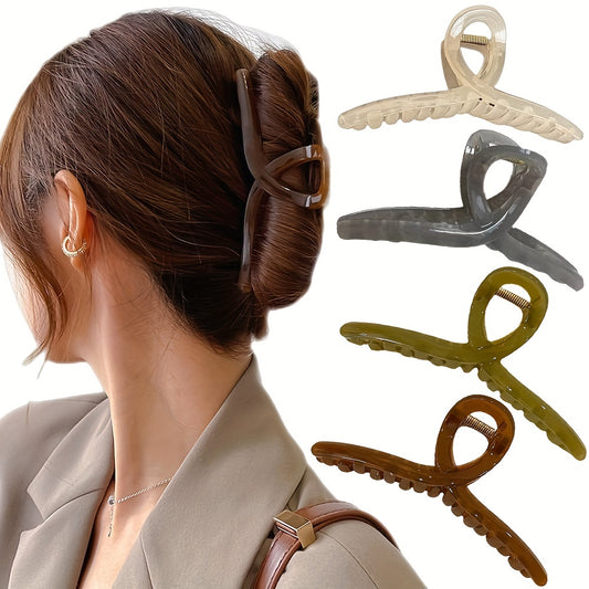 4pcs 5 1Inch 12 Large Claw Clips Thick Hair Big Jelly Hair Clips